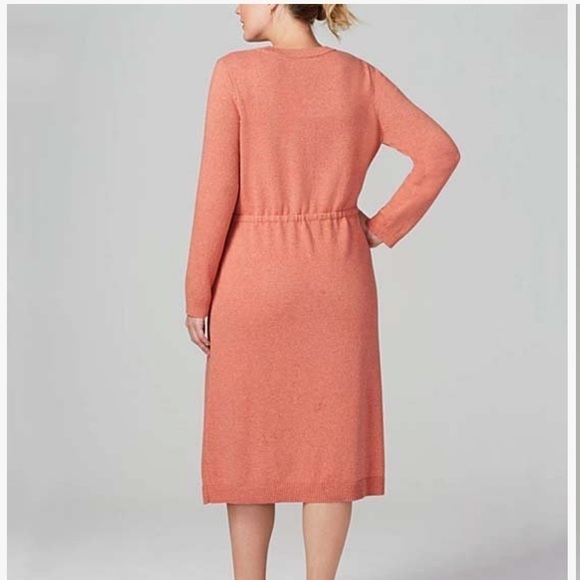 🆕 J. Jill Soft Red Clay Heather Pure Jill Drawstring-Waist Sweater Dress - Picture 2 of 9